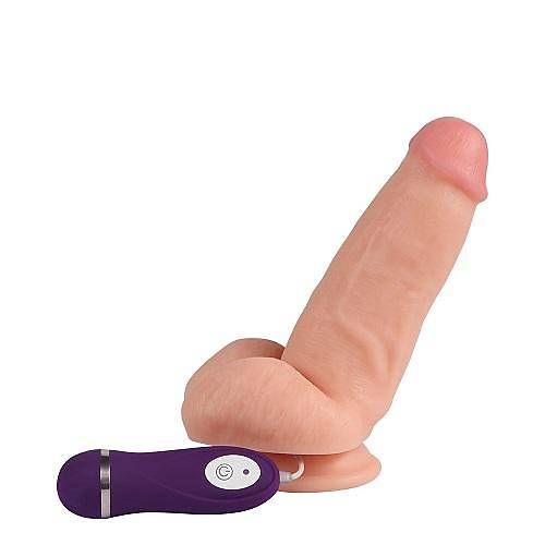 Red Eagle 17CM Realistik Titreimli Testisli Kaln Vibratr Penis