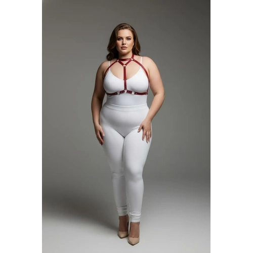 B�y�k Beden K�rm�z� Kad�n Deri Harness Tak�m ��k Fantazi V�cut Aksesuar� - APFT245