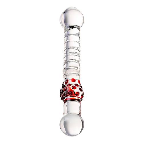 Sexus Glass ift Tarafl Cam Dildo, effaf, 22 cm