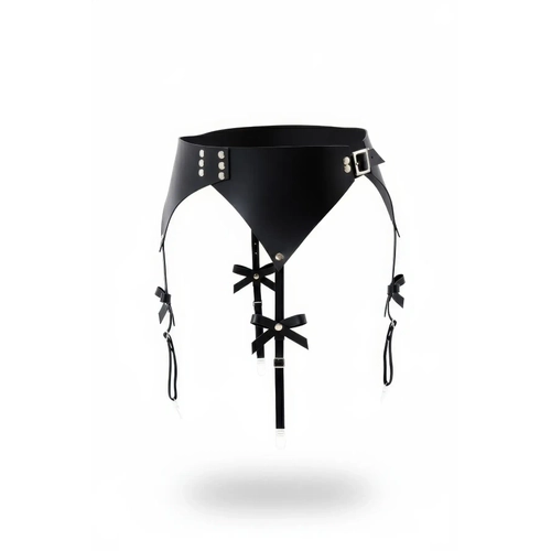 Siyah Jartiyer Harness Geni� Bel Deri Tokal� - APFT1376