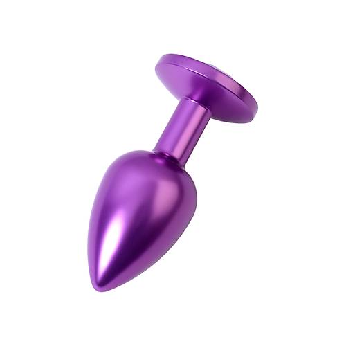 Metal by RED Anal Plug, mor kristalli, 7,2 cm, 2,8 cm, 50 g