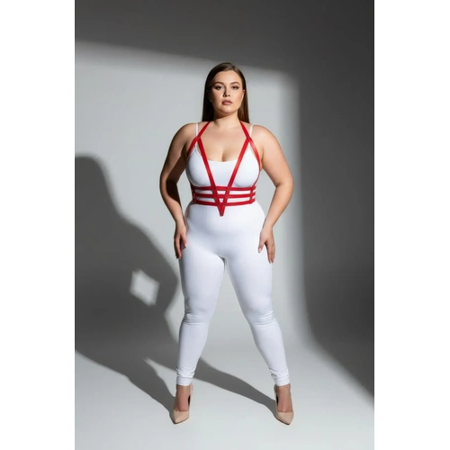 B�y�k Beden K�rm�z� Kad�n Harness Tak�m Ayarlanabilir Deri V�cut Aksesuar� - APFT237