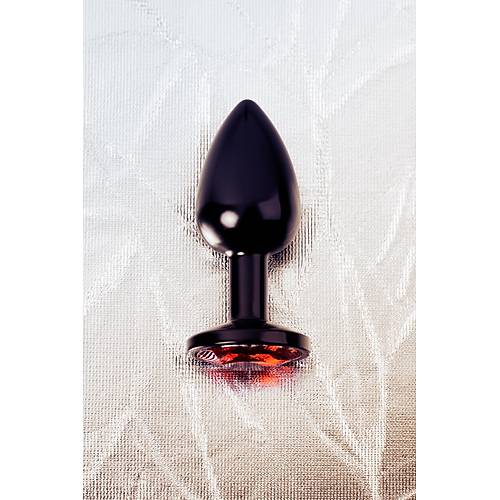 Metal by  Anal Plug, Metal, siyah, krmz kristalli, 7,2 cm, 2,8 cm, 50 g