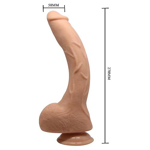 26 Cm Titreimli Realistik Damarl Vantuzlu G-Spot Dildo Penis