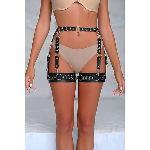 Halka Detayl k Deri Jartiyer Harness - APFT1047