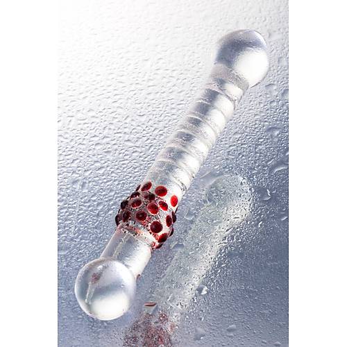 Sexus Glass ift Tarafl Cam Dildo, effaf, 22 cm