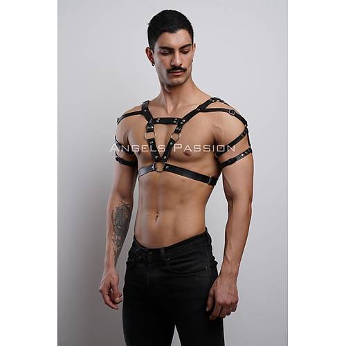 Erkek Harness, Erkek PartyWear, Deri Erkek Parti Elbise Aksesuar - APFTM6