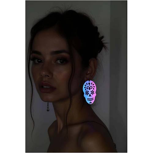 Rainbow Reflektrl Kurukafa Gotik Kpe, Tarz Lazer Kesim Kpe - APBJ029