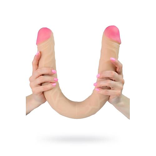 Lovetoy Neoskin Realistik ift Tarafl Dildo, ap 51 mm, toplam uzunluk 555 mm