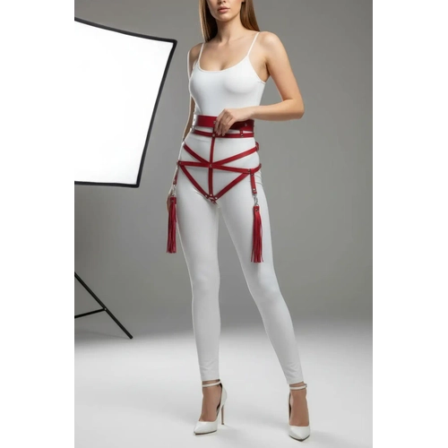 K�rm�z� Kad�n Kemer �ok Bantl� P�sk�ll� V�cut Kemer - APFT397