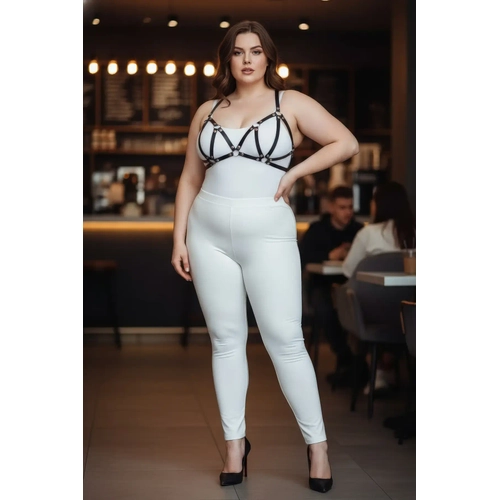B�y�k Beden Siyah Kad�n Deri S�tyen Harness Tak�m ��k Aksesuar� - APFT111