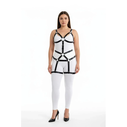 B�y�k Beden Siyah Kad�n Harness Tak�m Deri Body Fantezi Aksesuar - APFT750