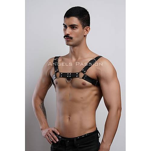 Erkek Bulldog Harness, Deri Gs Aksesuar, Deri Erkek Fantazi Giyim - APFTM149