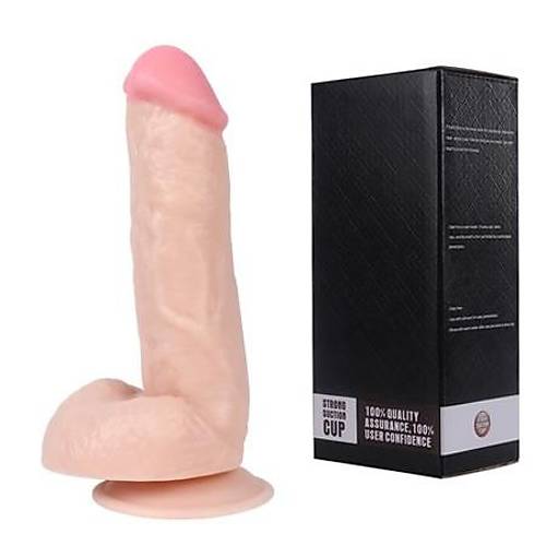 Lukes 18 CM Et Dokusu Sper Realistik Penis Vantuzlu Kaln Dildo