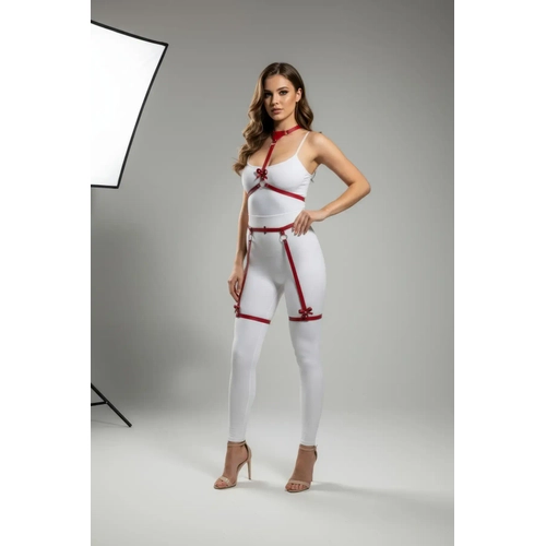 K�rm�z� Harness Tak�m Fiyonk Detayl� V�cut Jartiyeri - APFT276