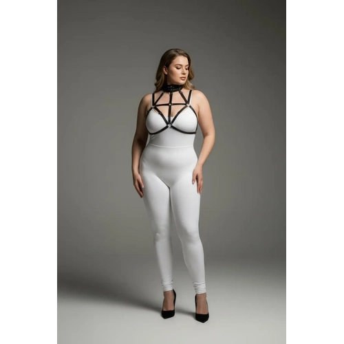 B�y�k Beden Siyah Kad�n Harness Tak�m Lastik Boyun Detayl� Fantazi Aksesuar - APFT118