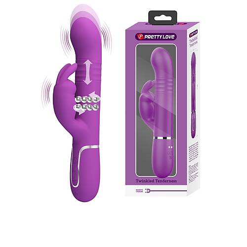 Multifonsiyonlu Oynarbal 7 titreimli Rabbit Vibratr Mor