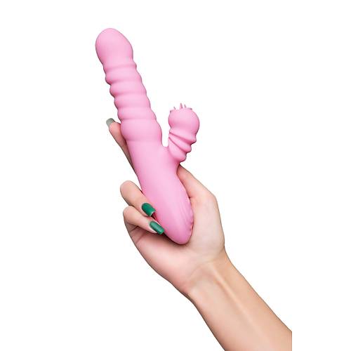 JOS Lixy Vibratr, Yukar ve Aa Fonksiyonlu, Silikon, Pembe, 23 cm