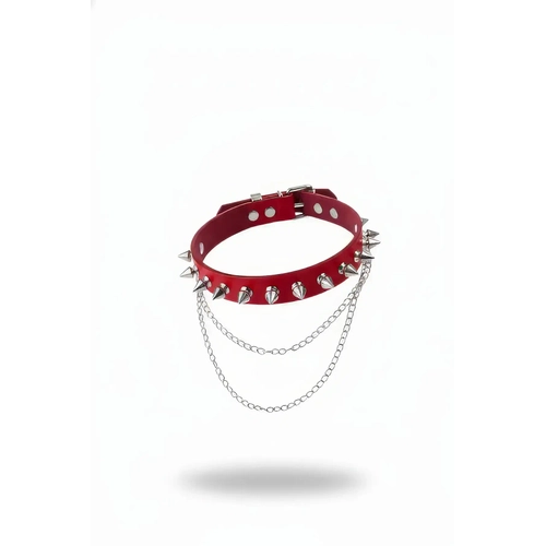 K�rm�z� Choker �ivili Zincir Detayl� Kolye - APFT975