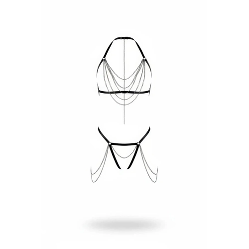 Siyah Harness Tak�m �ok Katmanl� Zincir Detayl� - APFT1065