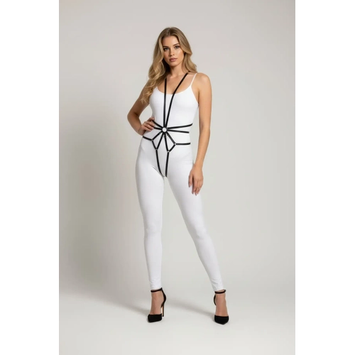 Siyah Body Harness Suni Deri �eritli Bel Vurgulu V�cut Aksesuar� - APFT339