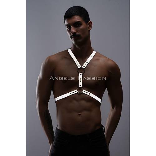 Karanlıkta Parlayan (Reflektörlü) Erkek Göğüs Harness, Erkek Parti Giyim - APFTM108