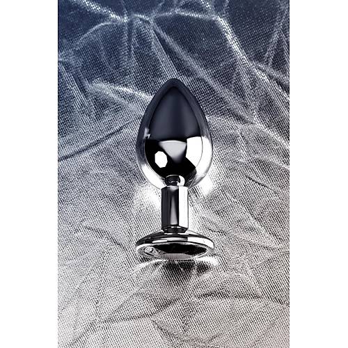 Metal by RED Anal Plug, Metal, gm, siyah kristalli, 8,1 cm,  3,4 cm