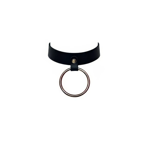 Siyah Choker Kal�n Deri Halka Detayl� Gerdanl�k - APFT306