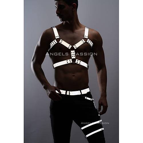 Karanlkta Yansyan Reflektrl Erkek Harness Takm, Erkek Gs ve Bacak Harness Takm - APFTM198