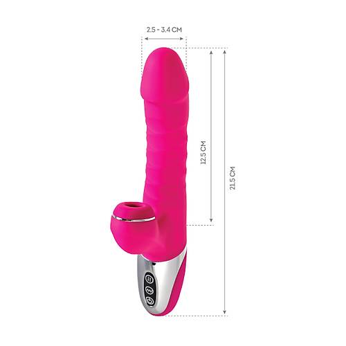 JOS TO-FROLLY Vakum Dalgas Vibratr, Silikon, Pembe, 21,5 cm