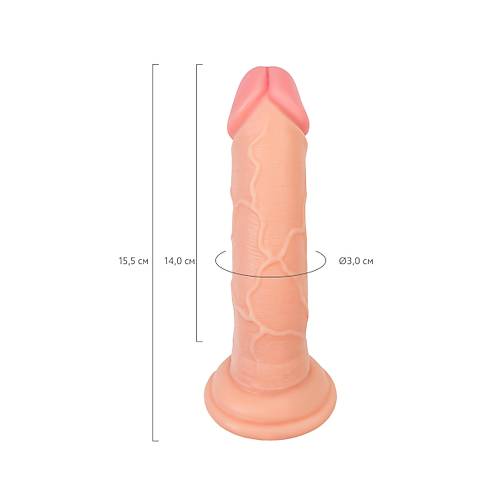 RealStick plak Gib Gereki Yapay Penis, PVC, Et, 15,5 cm