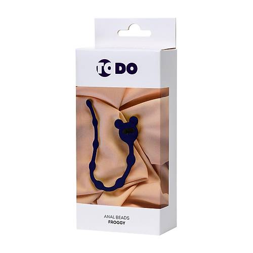 ToDo by RED Froggy anal Zinciri, silikon, mavi, 27,4 cm,  1,4 cm