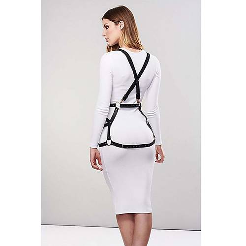 Seksi Deri Elbise �zeri Deri Harness - APFT1390