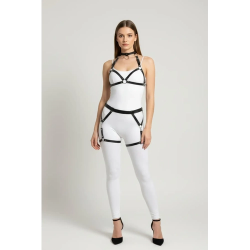 Siyah Harness Tak�m Deri Metal Halka Detayl� - APFT478