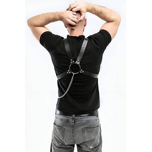 Zincir Detayl Deri Erkek Gs Harness - APFTM95