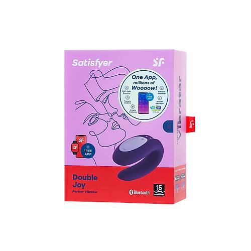 Satisfyer Double Joy Connect App Violet iftler in Vibratr, silikon, mor, 18 cm