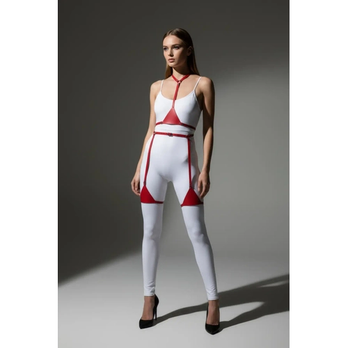 K�rm�z� Harness Tak�m Deri Ayarlanabilir Tam V�cut Seti - APFT226