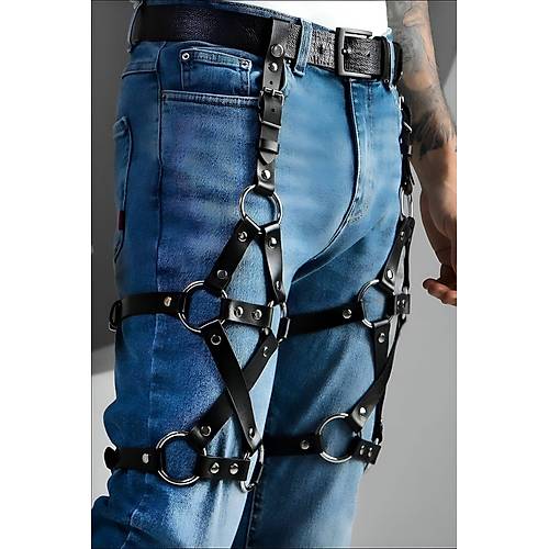 Erkek Deri Bacak Harness, Bacak Aksesuar, Kot Aksesuar, Partywear - APFTM201