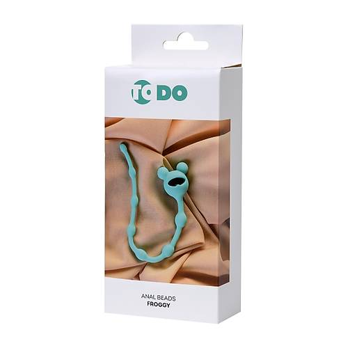 ToDo by RED Froggy anal zinciri, silikon, mavi, 27,4 cm,  1,4 cm