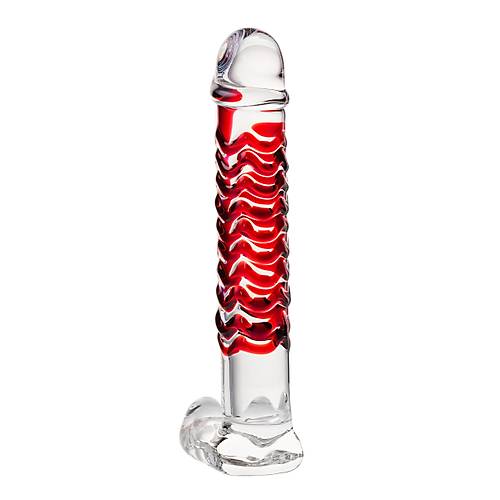 Gereki olmayan yapay penis Sexus Glass, cam, transparan, 16 cm