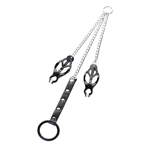 Penis Halkal� Meme Kelep�eleri, TOYFA Metal, Siyah