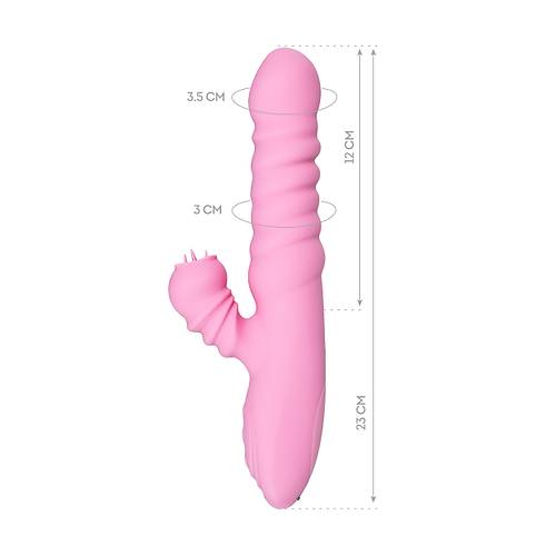 JOS Lixy Vibratr, Yukar ve Aa Fonksiyonlu, Silikon, Pembe, 23 cm