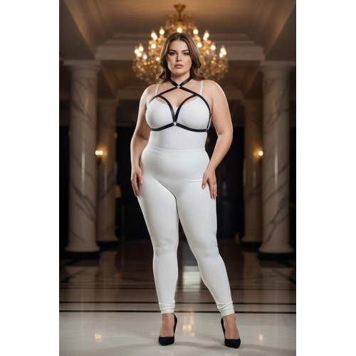 B�y�k Beden Siyah Kad�n Lastik Harness Tak�m �apraz Ask�l� S�tyen Aksesuar� - APFT100