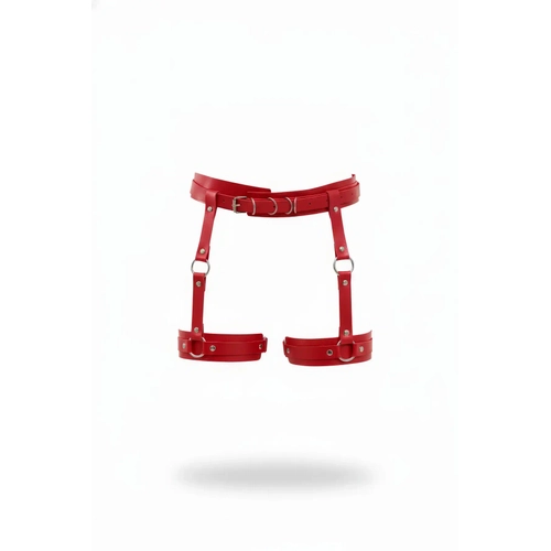 K�rm�z� Jartiyer Harness Deri Ayarlanabilir Tokal� - APFT804