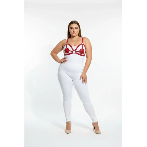 B�y�k Beden K�rm�z� Kad�n Harness Tak�m Deri Halka Detayl� Fantezi Aksesuar - APFT112