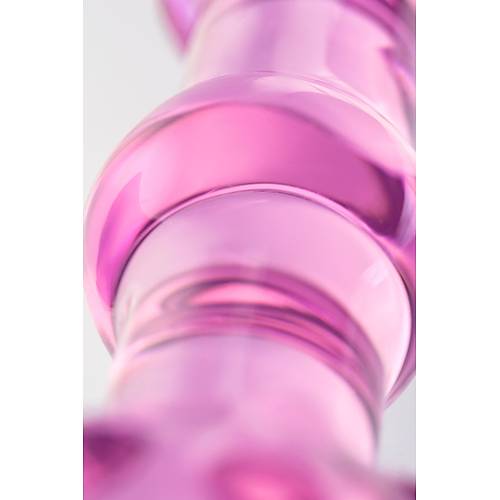 Sexus Glass ift Tarafl Cam Dildo, pembe, 17 cm