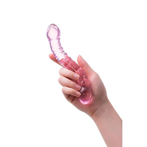 ift tarafl yapay penis Sexus Glass, cam, pembe, 20,5 cm