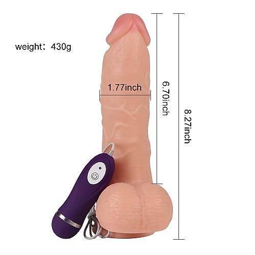 Adam 21 CM Gereki 10 Titreimli Testisli Vibratr Penis