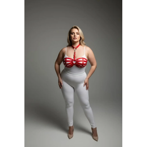 B�y�k Beden K�rm�z� Kad�n Deri Harness Tak�m Halka Detayl� Seksi V�cut Aksesuar� - APFT224