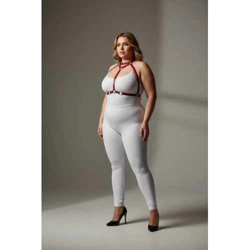 B�y�k Beden K�rm�z� Kad�n Deri Harness Tak�m ��k Fantazi V�cut Aksesuar� - APFT245